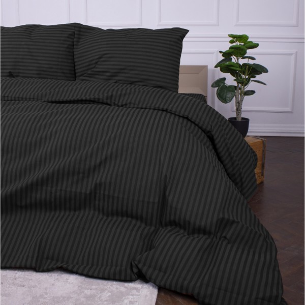 Фото - Наволочка MirSon Ranforce Elite 17-0611 Stripe Black 70х70 см (2200008200046)