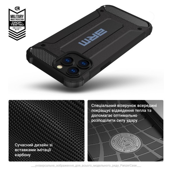 Фото - Чехол для смартфона Armorstandart Panzer for Apple iPhone 15 Pro Black (ARM73740)