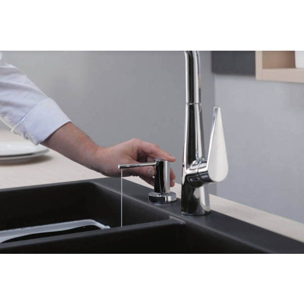 Фото - Дозатор для мила Hansgrohe A51 500 мл Black Matte (40448670)