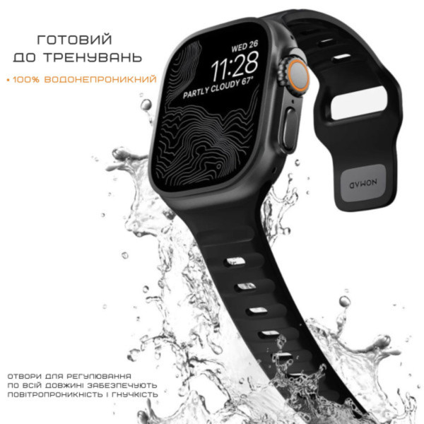 Фото - Ремінець для смарт-годинника Nomad Sport Band Black 46mm/49mm (NM1AM10000)