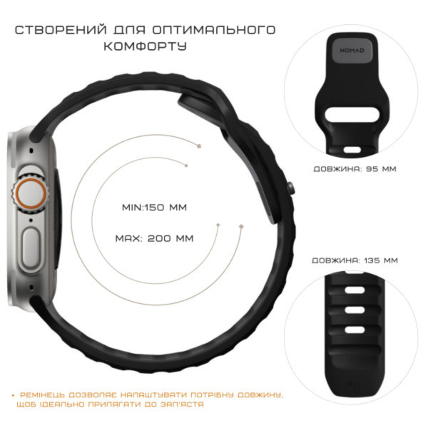 Фото - Ремінець для смарт-годинника Nomad Sport Band Black 46mm/49mm (NM1AM10000)