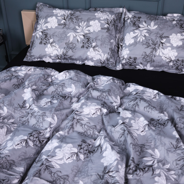 Фото - Наволочка MirSon 00-8 Black Flowers 70х70 см (2200009707964)