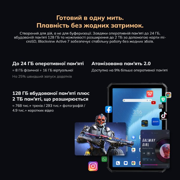 Фото - Планшет Blackview Active 7 Rugged Tab 11'' 8/128GB LTE Black (BVACTIVE7_B)