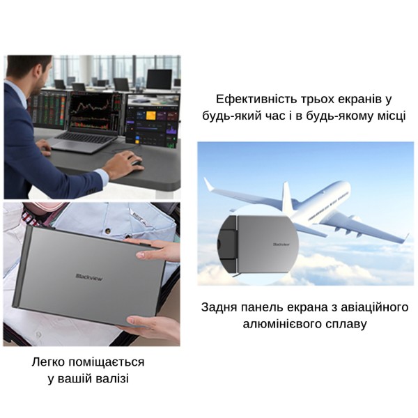 Фото - Монітор Blackview DCM6Pro Dual Screen Grey Black (BVDCM6PRO)