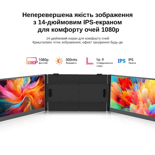 Фото - Монітор Blackview DCM6Pro Dual Screen Grey Black (BVDCM6PRO)