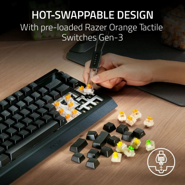 Фото - Клавіатура бездротова ігрова Razer BlackWidow V4 Pro ANSI Black (RZ03-05130100-R3M1)