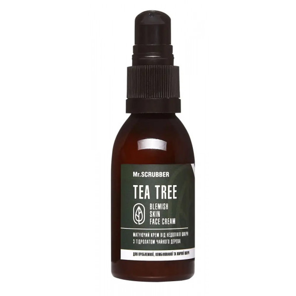 Фото - Крем для обличчя Mr.Scrubber З гідролатом чайного дерева Blemish Skin Face Cream Tea Tree 55мл Фото - Крем для обличчя Mr.Scrubber З гідролатом чайного дерева Blemish Skin Face Cream Tea Tree 55мл