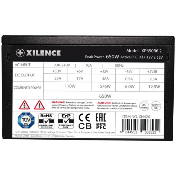 Фото - Блок питания для ПК Xilence XP650R6.2