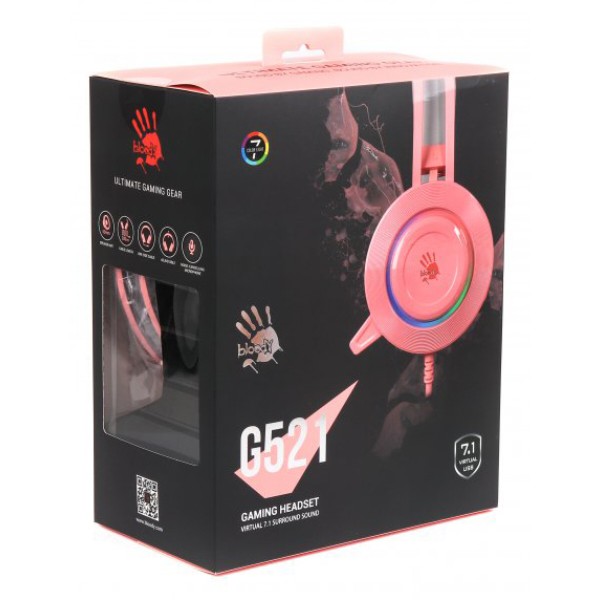 Фото - Гарнітура дротова ігрова Bloody G521 (Pink)