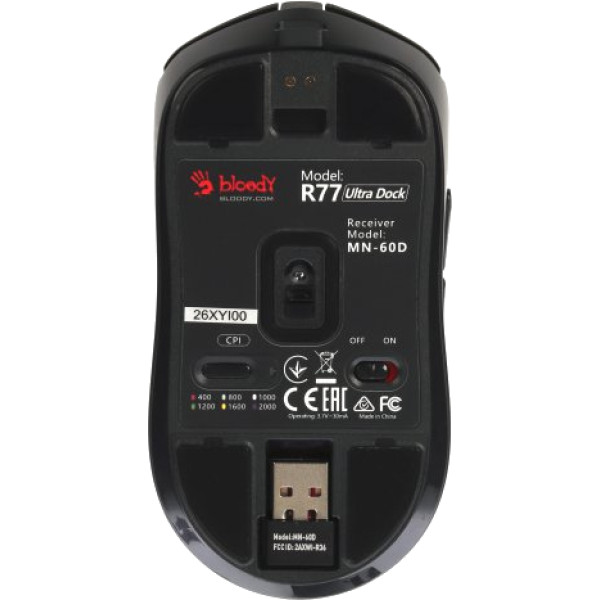 Фото - Мышь беспроводная игровая Bloody R77 Ultra Dock (Black)