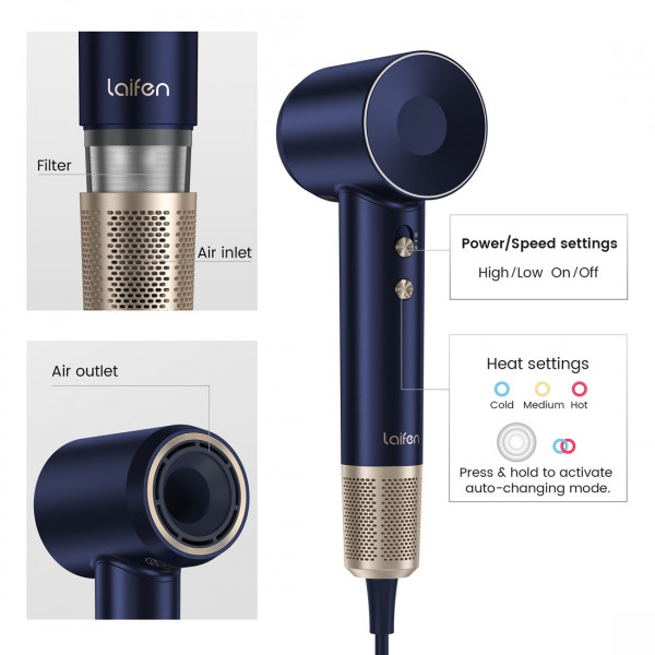 Фото - Фен Laifen Swift Premium Platinum блакитний (LF03-PBG-EU)