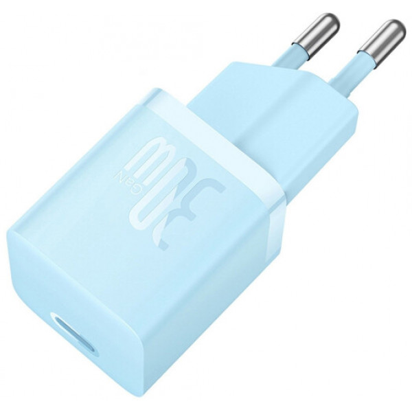 Фото - Мережевий зарядний пристрій Baseus GaN5 FC mini 1C 30W Blue (CCGN070603)