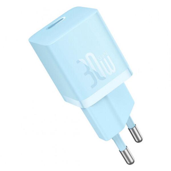 Фото - Мережевий зарядний пристрій Baseus GaN5 FC mini 1C 30W Blue (CCGN070603)