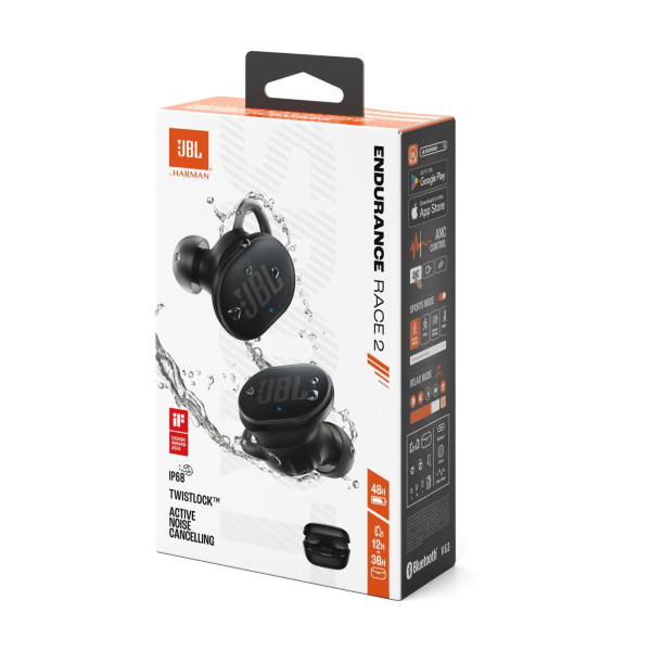 Фото - Навушники вкладиші бездротові TWS JBL Endurance Race 2 Black (JBLENDURACE2BLK)
