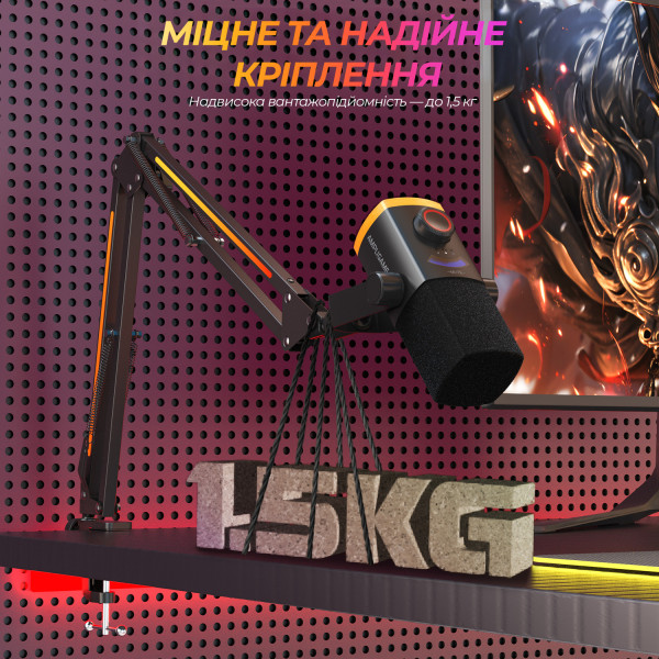 Фото - Стойка-пантограф для микрофона Fifine BM38 Black RGB