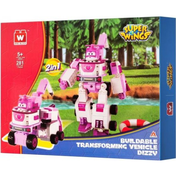 Фото - Робот-трансформер Super Wings Small Blocks 2-in-1 Buildable Transforming Vehicle Dizzy Діззі (EU385006)