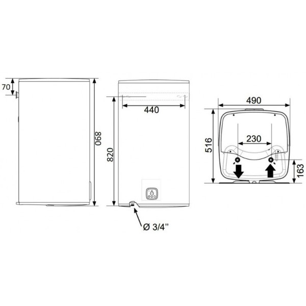 Фото - Водонагрівач Atlantic Steatite Cube WI-FI ES-VM 100 S4 C2 WD (2400W) Silver