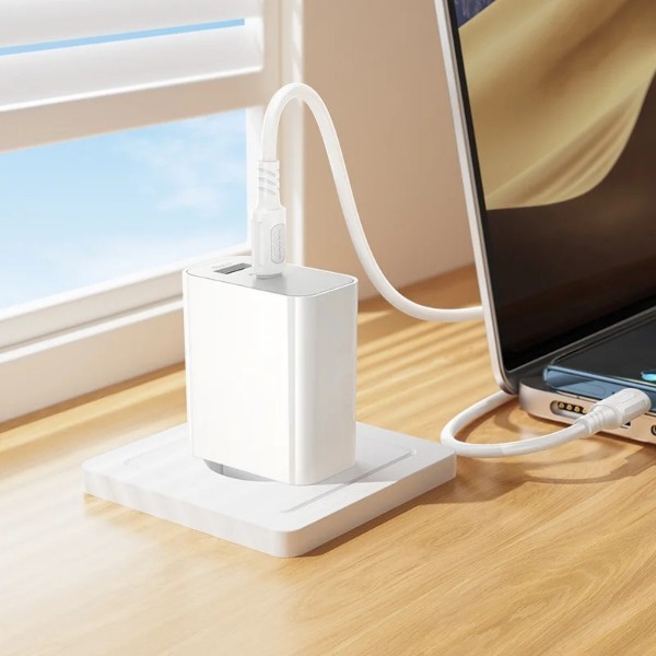 Фото - Мережевий зарядний пристрій BOROFONE BA106A Stellar PD20W+QC3.0 charger (EU) White (6941991125317)