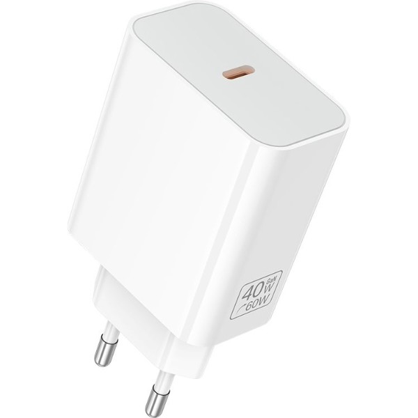 Фото - Мережевий зарядний пристрій BOROFONE BA109A Star single port PD40W charger (EU) White (6941991126888)