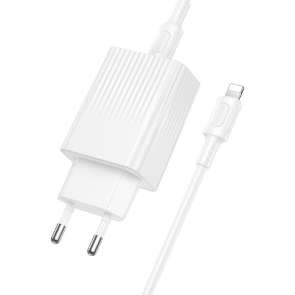 Фото - Сетевое зарядное устройство BOROFONE BAS73A Source single port PD20W charger set (C to iP) (EU) White (6941991122729)
