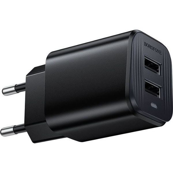 Фото - Сетевое зарядное устройство BOROFONE BAS81A Star dual-port charger (EU) Black (6941991126628)