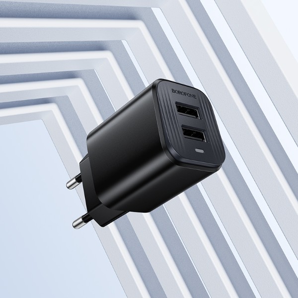 Фото - Сетевое зарядное устройство BOROFONE BAS81A Star dual-port charger (EU) Black (6941991126628)