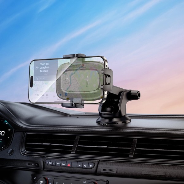 Фото - Автодержатель с беспроводной зарядкой BOROFONE BH223 Follower push-type wireless fast charging car holder(center console) (6941991121319)