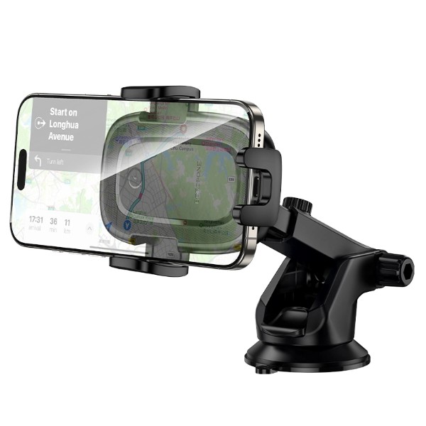 Фото - Автодержатель с беспроводной зарядкой BOROFONE BH223 Follower push-type wireless fast charging car holder(center console) (6941991121319)