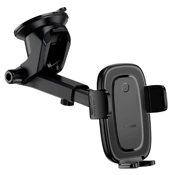 Фото - Автодержатель с беспроводной зарядкой BOROFONE BH223 Follower push-type wireless fast charging car holder(center console) (6941991121319)