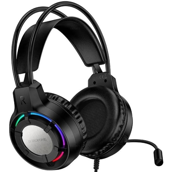 Фото - Гарнітура дротова ігрова BOROFONE BO112 Wave gaming headphones Black (6941991124648) Фото - Гарнітура дротова ігрова BOROFONE BO112 Wave gaming headphones Black (6941991124648)