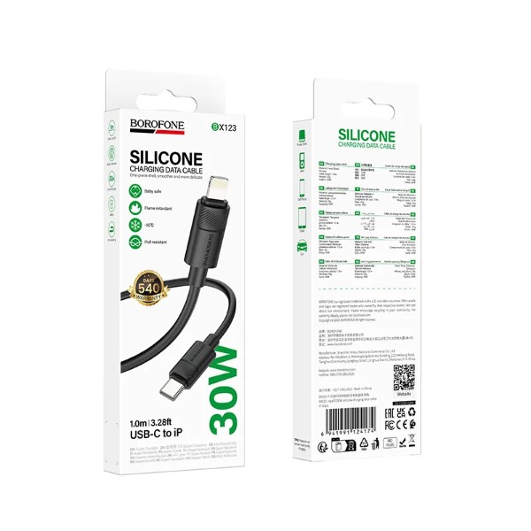 Фото - Кабель BOROFONE BX123 Leya PD30W iP Black (6941991124174)