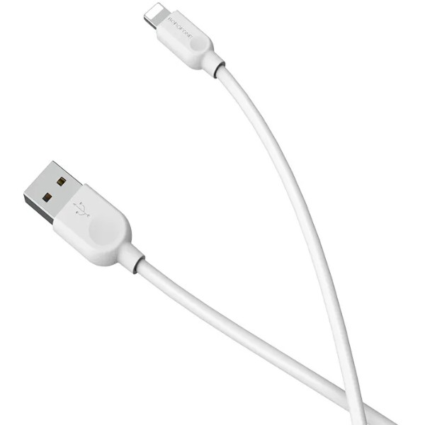 Фото - Кабель BOROFONE BX14 USB to iP 2.4A, 2m, PVC, TPE connectors, White (6957531090007)