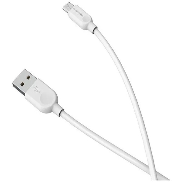 Фото - Кабель BOROFONE BX14 USB to Micro 2.4A, 2m White (6957531090014)