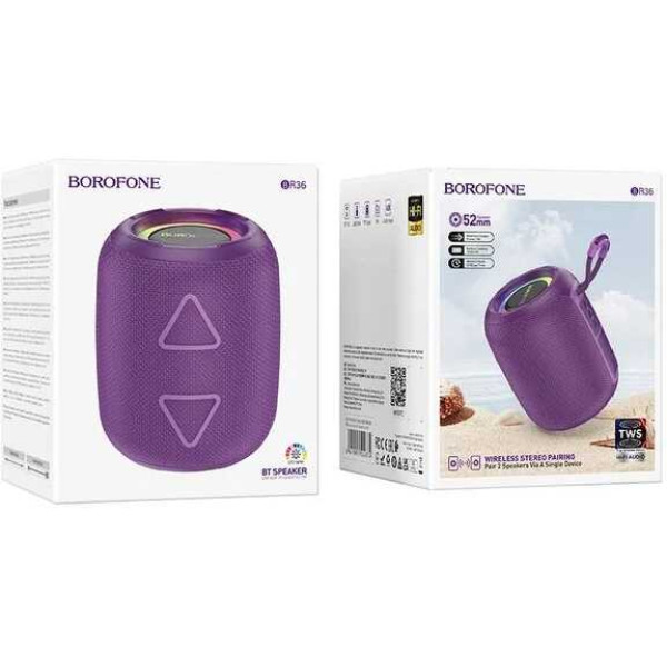 Фото - Портативная акустика BOROFONE BR36 Lucy sports BT speaker Purple (6941991104374)