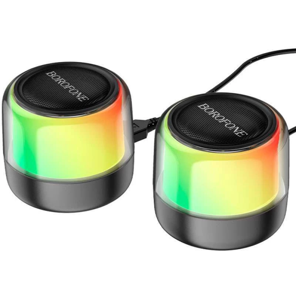 Фото - Портативна акустика BOROFONE BP12 Colorful BT wired 2-in-1 computer speaker Black (6974443387179)