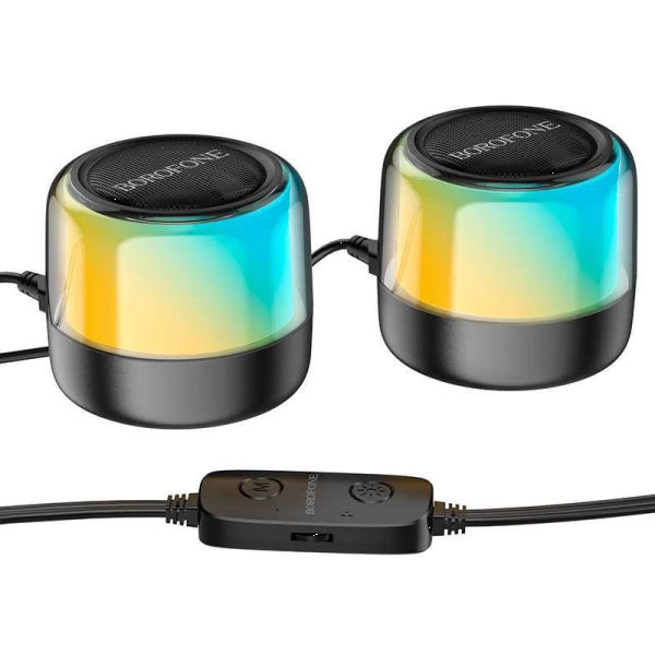 Фото - Портативна акустика BOROFONE BP12 Colorful BT wired 2-in-1 computer speaker Black (6974443387179)