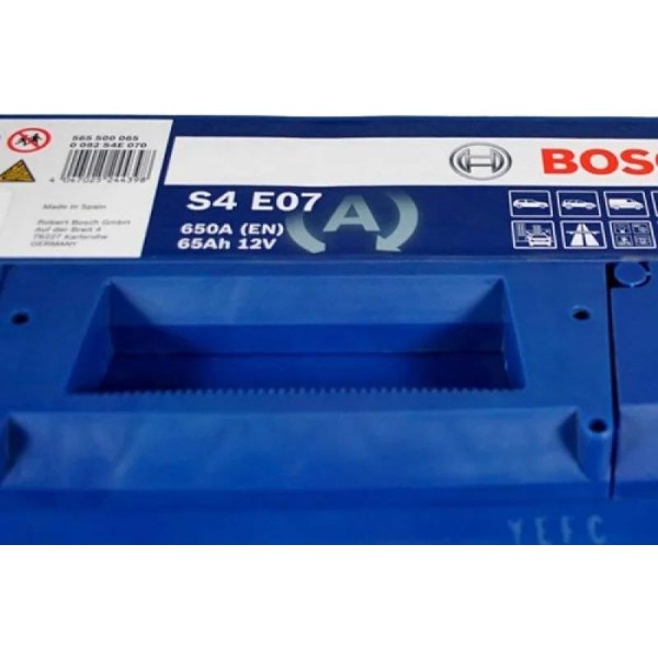 Фото - Автомобільний акумулятор Bosch S4 12В 65Аг 650А R+ (0 092 S4E 070)