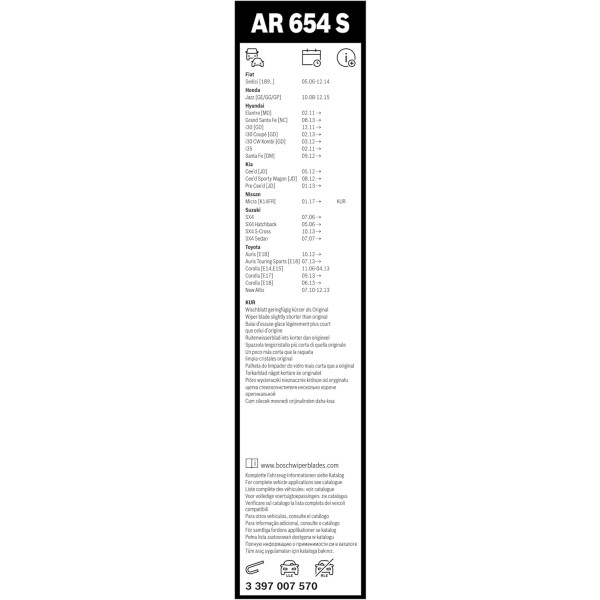 Фото - Щетка стеклоочистителя Bosch Aerotwin бескаркасный комплект 650/340мм (3 397 007 570)
