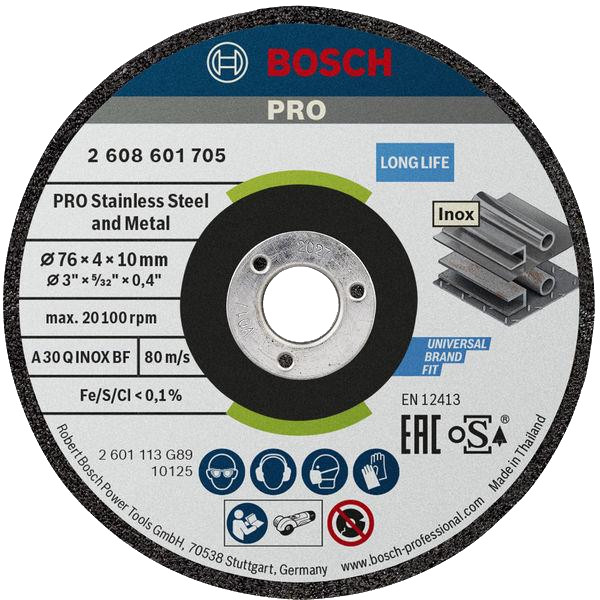 Фото - Круг відрізний по металу Bosch Professional 76x4x10 мм 2 шт. (2.608.601.705)