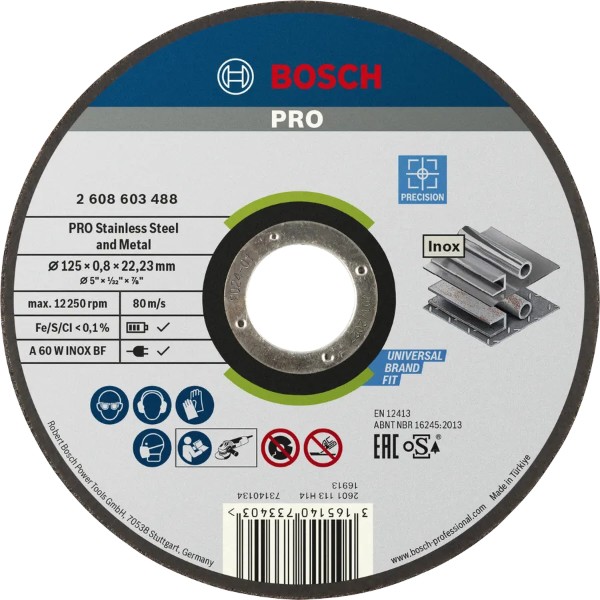 Фото - Круг відрізний по металу Bosch Professional 125x0.8x22.23 мм (2.608.603.488)