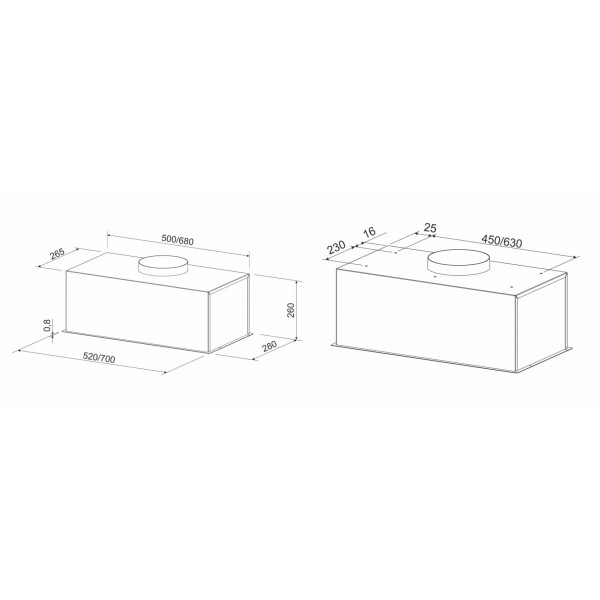 Фото - Витяжка вбудована ELEYUS BOXER 800 LED 52 GR