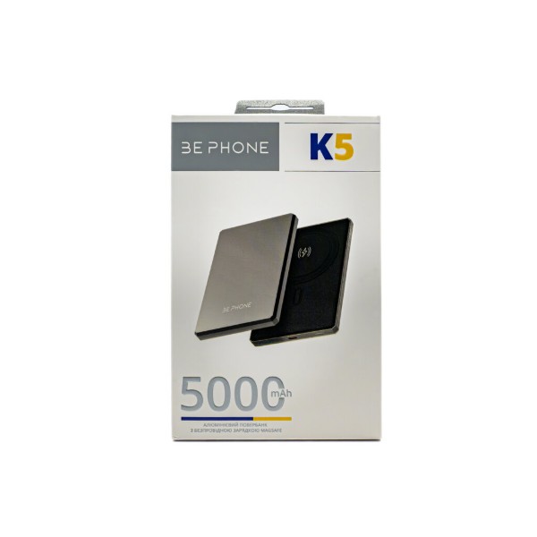 Фото - Батарея мобильная Be Phone K5 5000 mAh MagSafe Grey 15W (BP-K5-GR)