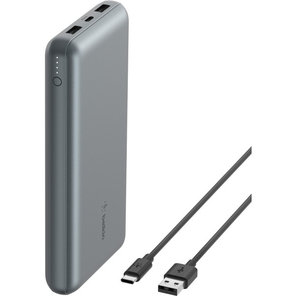 Фото - Батарея мобільна Belkin 10000мА·год, 15Вт, 2хUSB-A/USB-C Gray (BPB011BTGY)