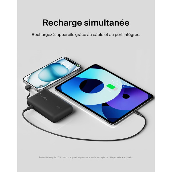 Фото - Батарея мобільна Belkin 10000мА·год, 20Вт +USB-C Black (BPB021HQBK)