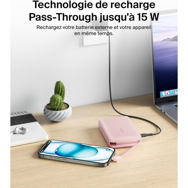 Фото - Батарея мобільна Belkin 10000мА·год, 20Вт  USB-C Pink (BPB021HQPK)