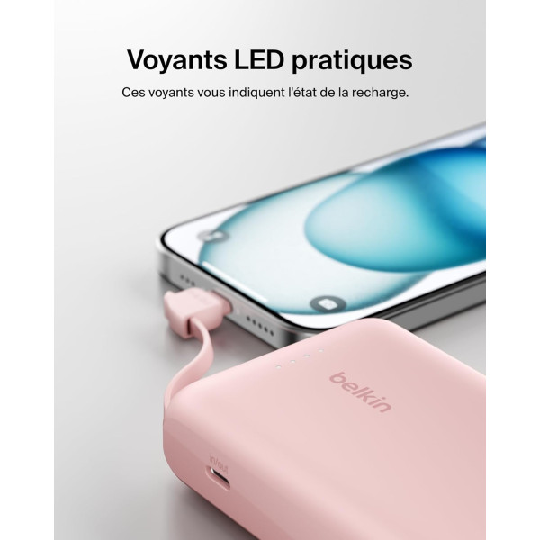 Фото - Батарея мобільна Belkin 10000мА·год, 20Вт  USB-C Pink (BPB021HQPK)