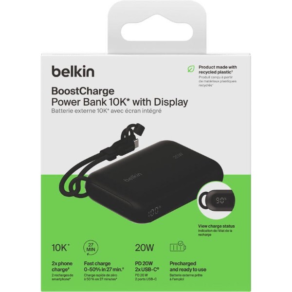 Фото - Батарея мобільна Belkin 10000мА/год 20Вт Black (BPB027HQBK)