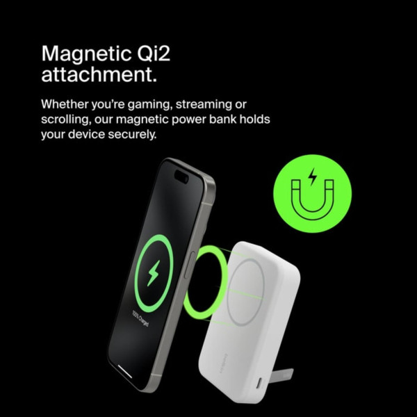 Фото - Батарея мобільна Belkin 8000мА·год, 15Вт, MagSafe Qi2 White (BPD007BTWH)