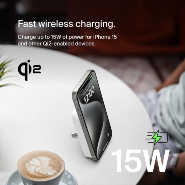 Фото - Батарея мобільна Belkin 10000мА·год, 15Вт, MagSafe Qi2 White (BPD008BTWH)