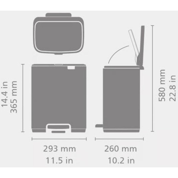 Фото - Бак для сміття з педаллю Brabantia 12 л бежевий (238024)